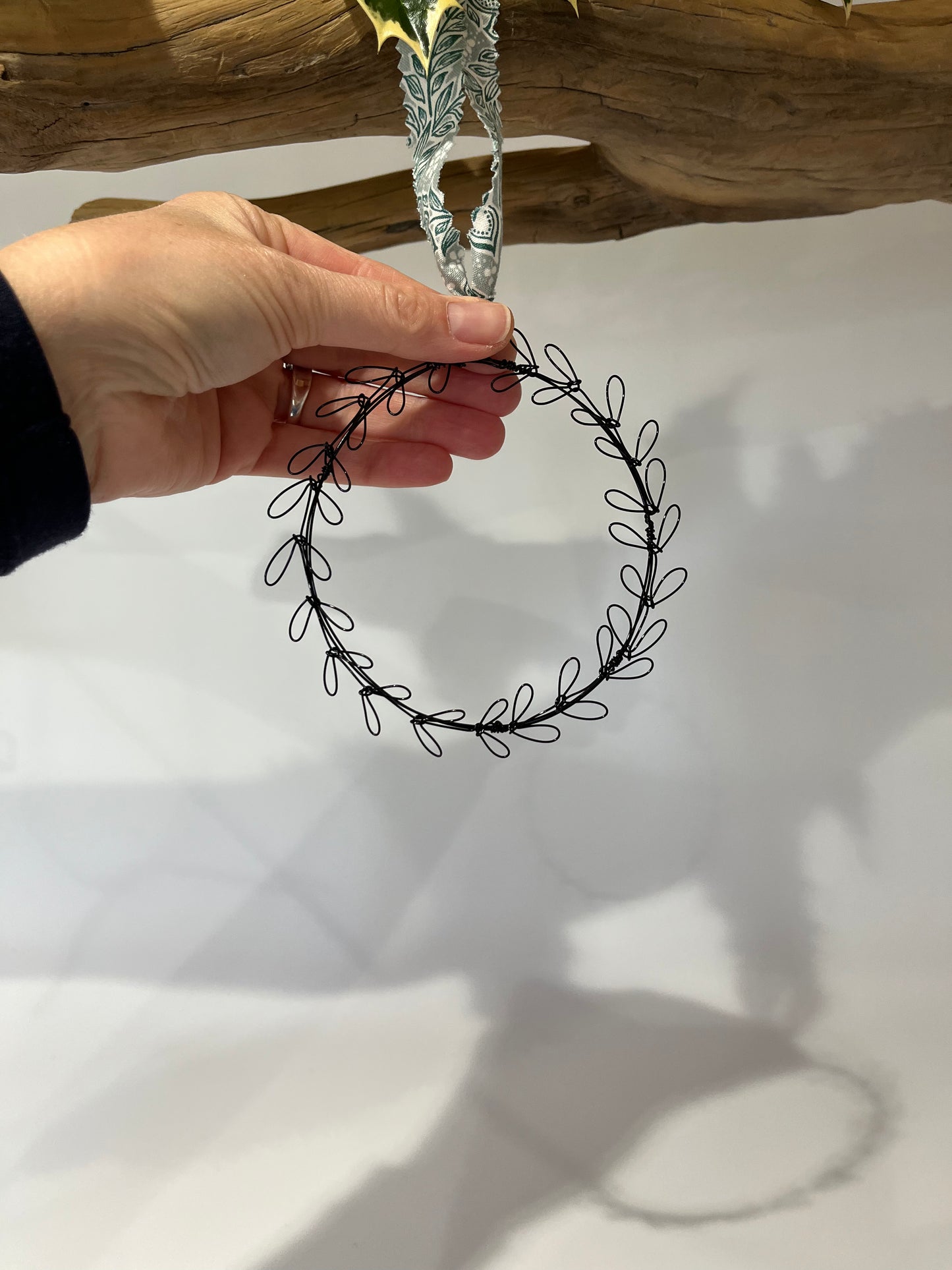Christmas Wreath Bauble with Liberty Fabric Hanger