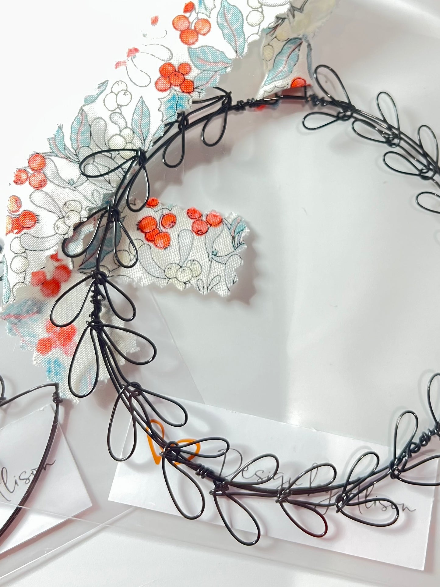 Christmas Wreath Bauble with Liberty Fabric Hanger