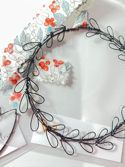 Christmas Wreath Bauble with Liberty Fabric Hanger