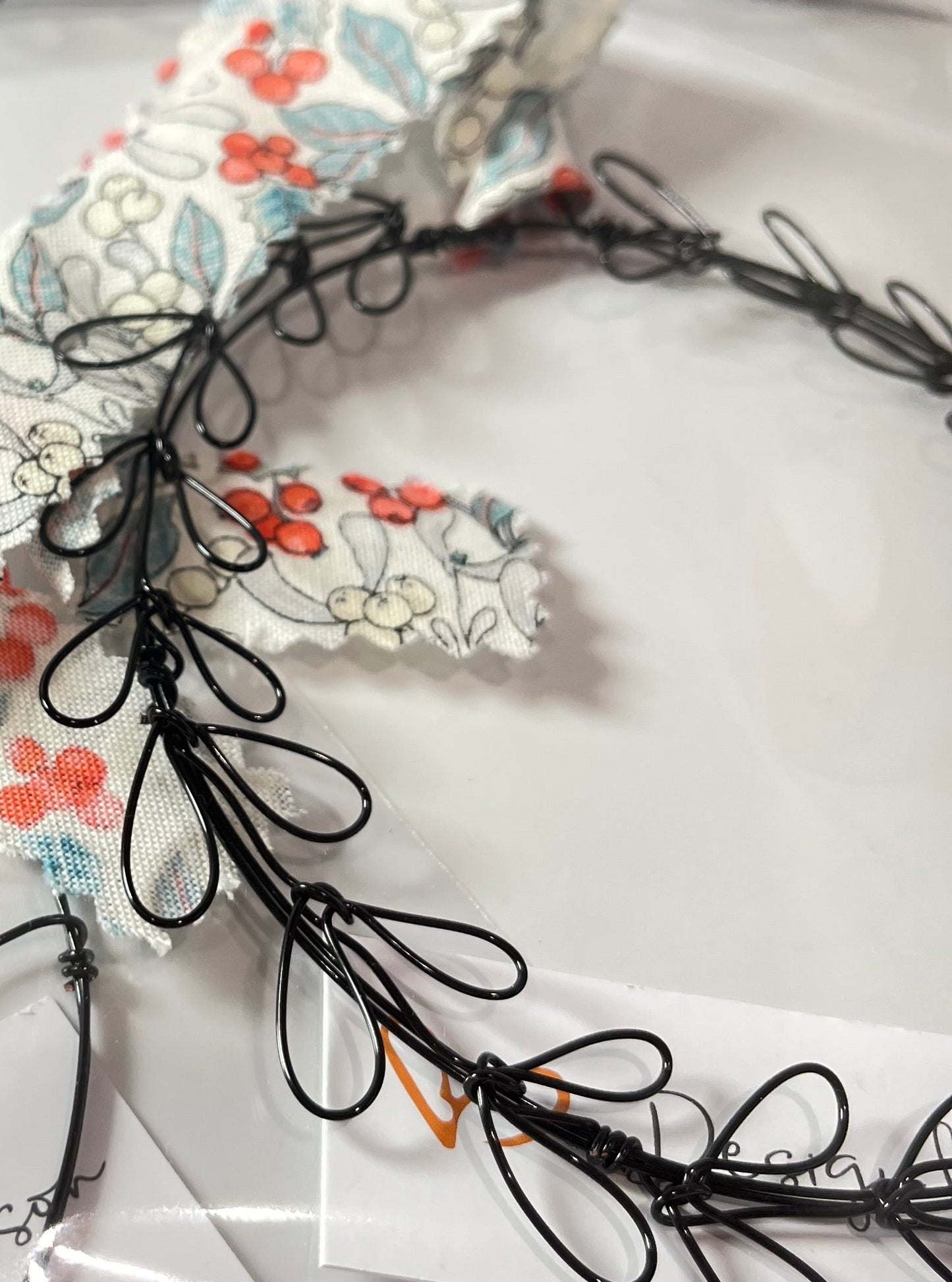 Christmas Wreath Bauble with Liberty Fabric Hanger