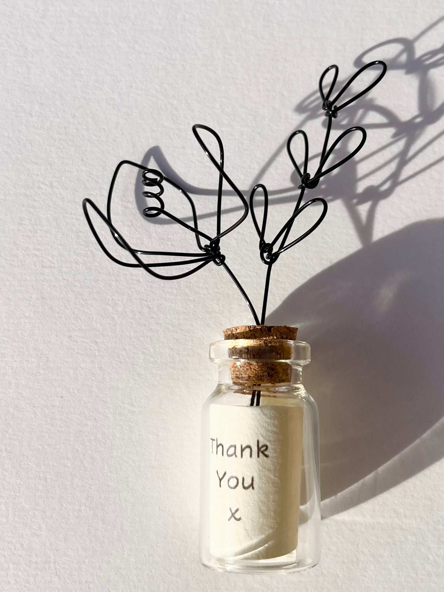 Floral ‘ Message in a Bottle’    ‘With Love x’                  ‘Thank You x’