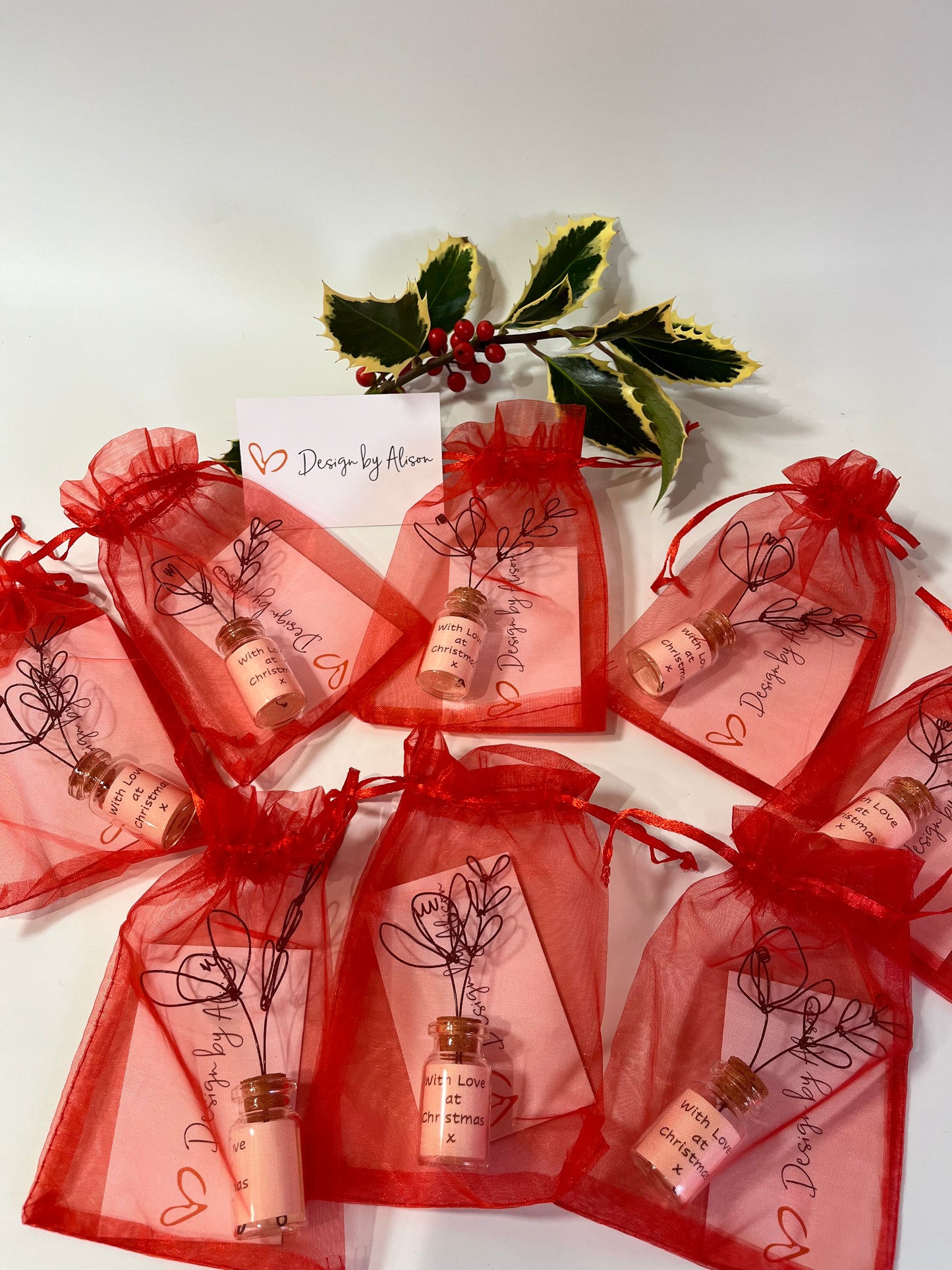 'With Love at Christmas' Floral Message in a Bottle