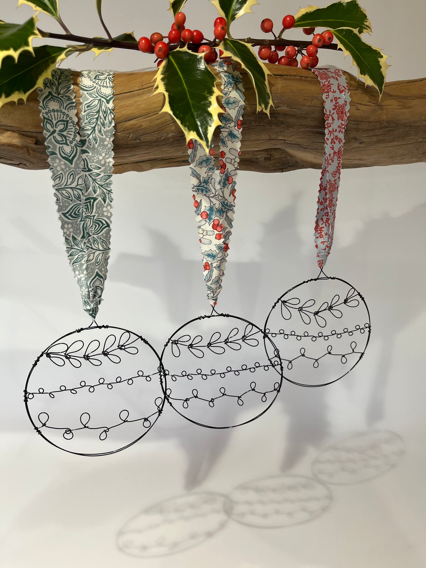 Wirework Bauble with Liberty Fabric Hanger