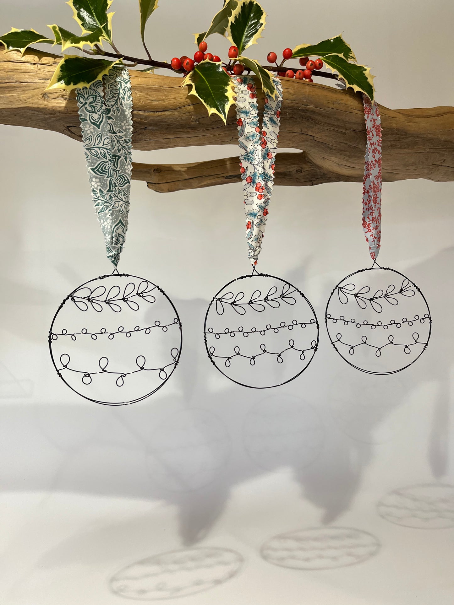 Wirework Bauble with Liberty Fabric Hanger