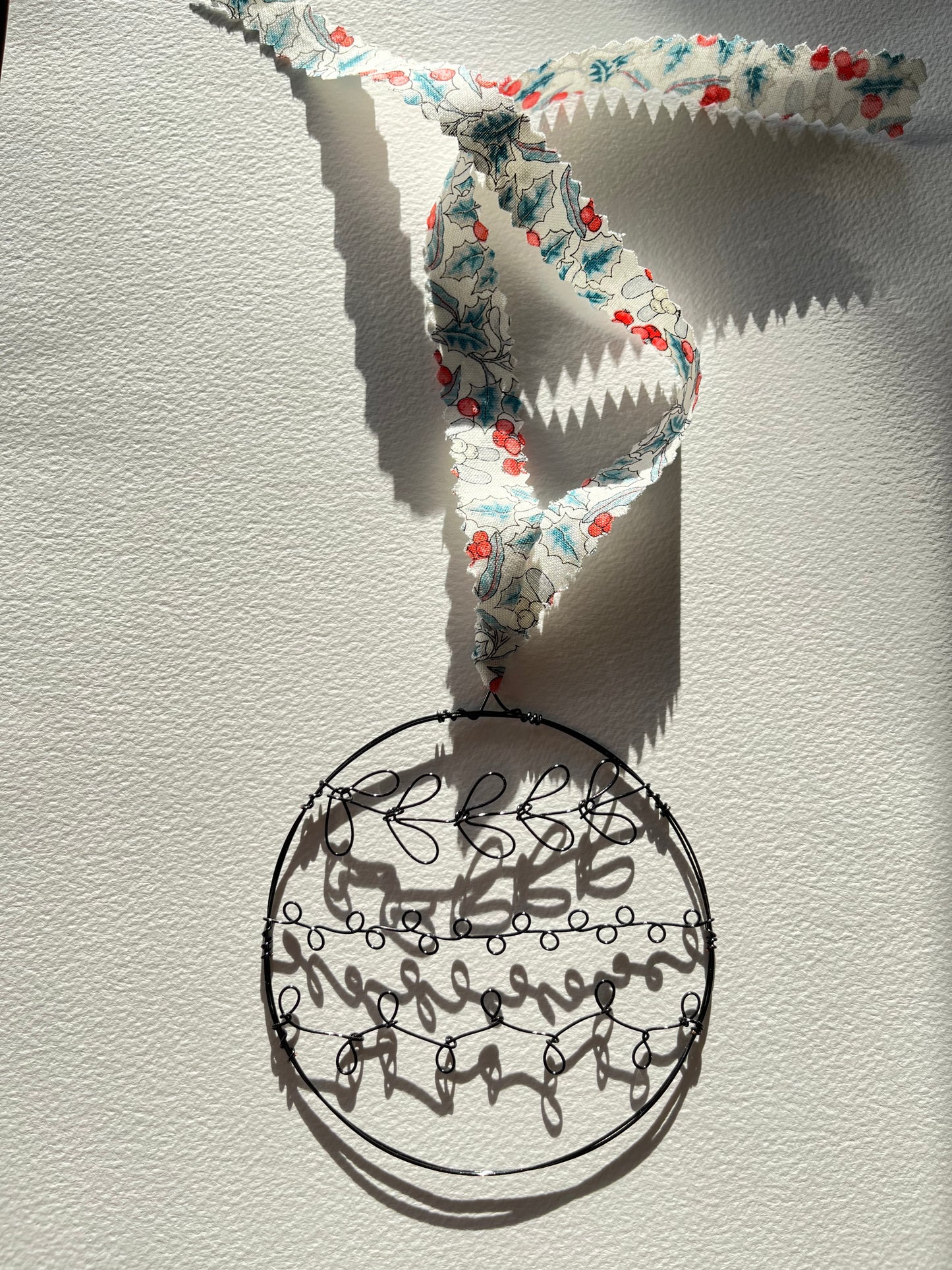 Wirework Bauble with Liberty Fabric Hanger